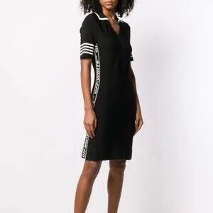 Black Knit Industrial Polo Dress